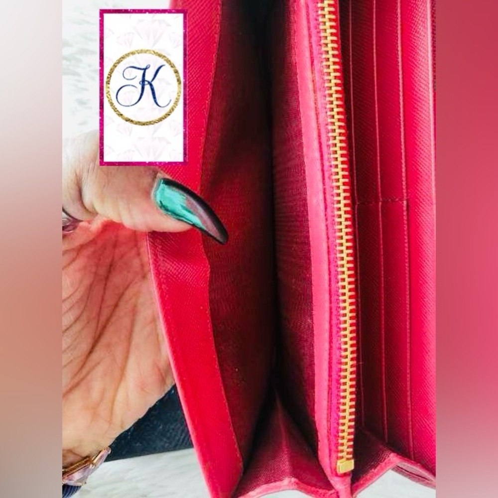 PRADA Leather Wallet, Pink PRADA Saffiano Continental Long Wallet 🎀 - Picture 6 of 9
